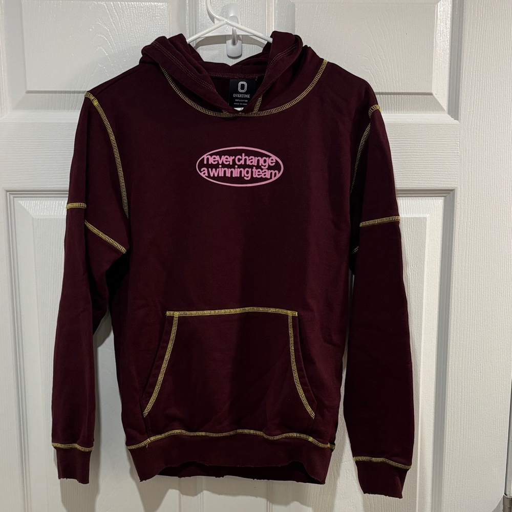 Kid’s  Burgundy Hoodie with Embroidered Design